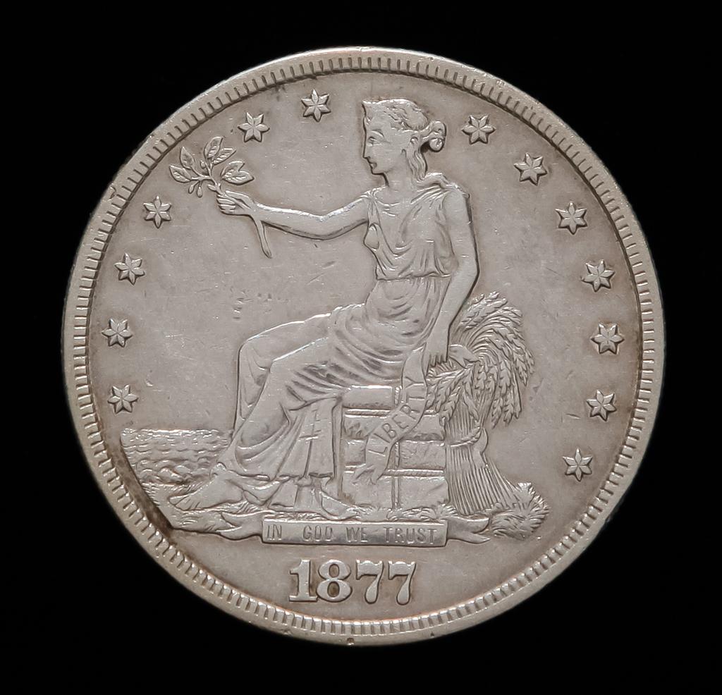 1877 U.S. SILVER TRADE DOLLAR (1 of 2)
