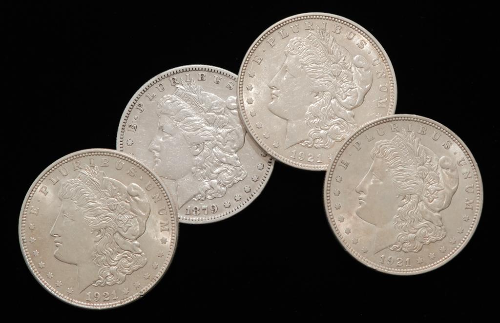 FOUR MORGAN SILVER DOLLARS (1 of 3)