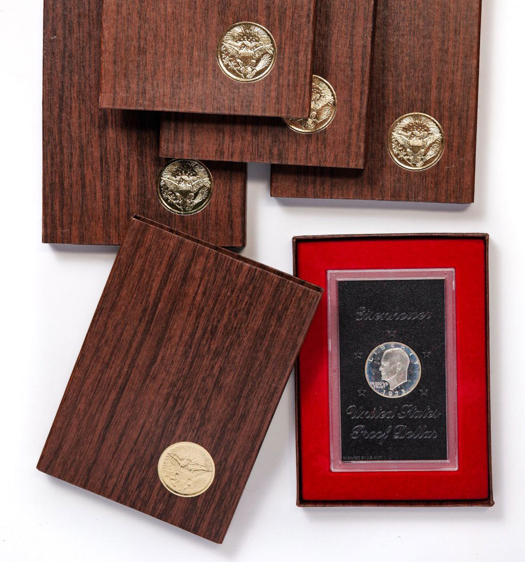 FIVE 1973 EISENHOWER PROOF DOLLARS (1 of 3)