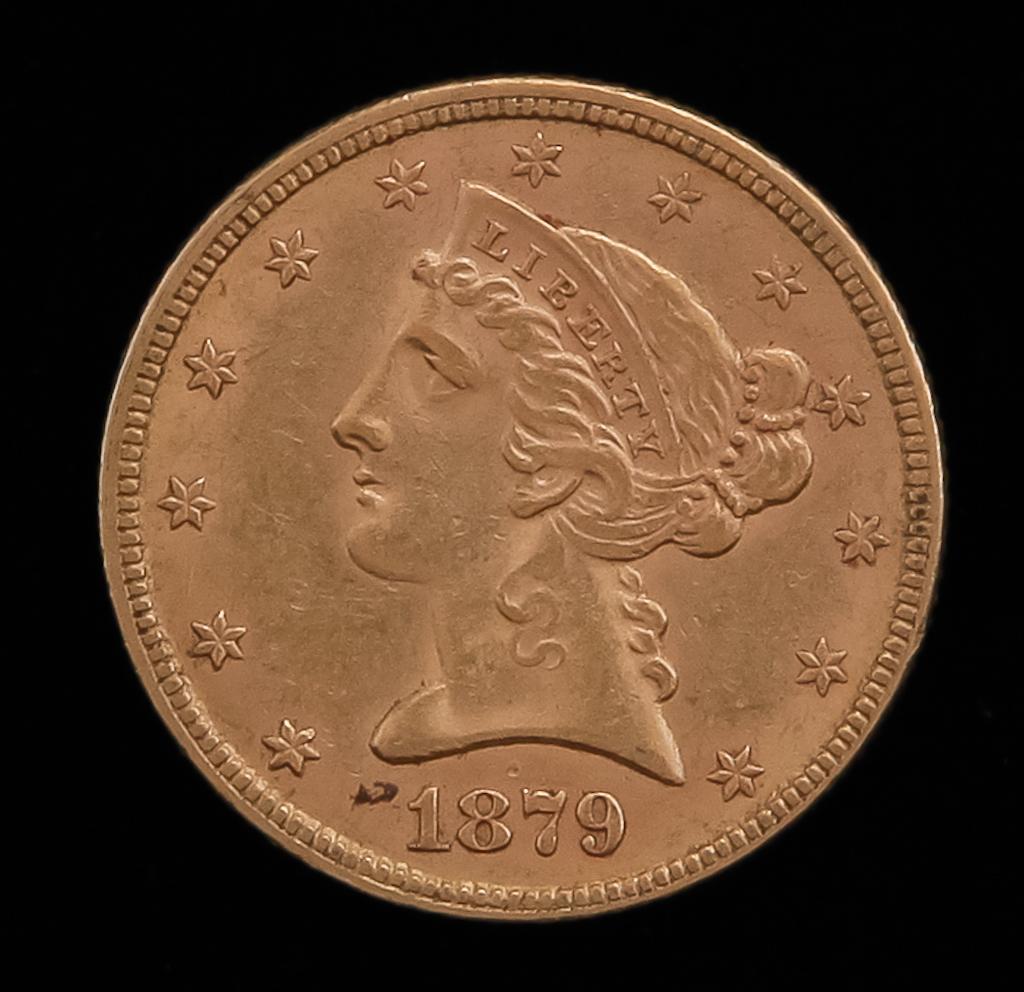 1879 $5 LIBERTY HEAD GOLD HALF EAGLE COIN (1 of 2)