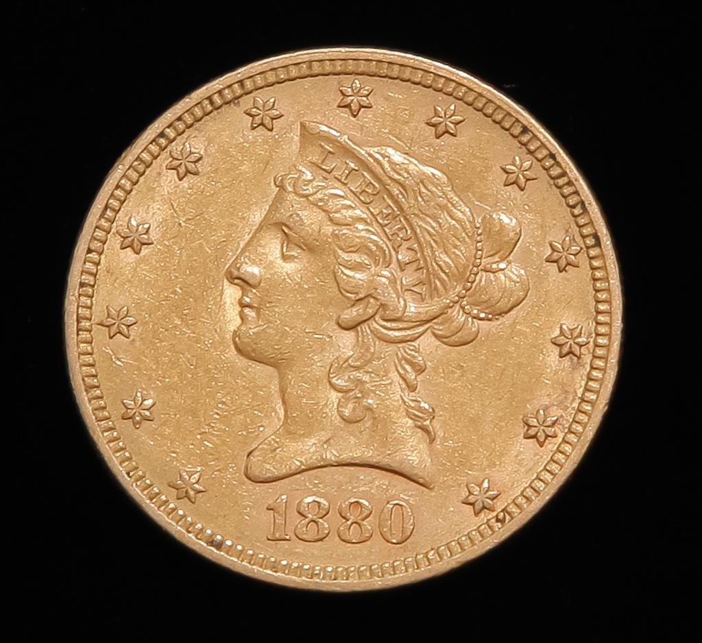 1880 $10 LIBERTY HEAD GOLD EAGLE COIN (1 of 2)