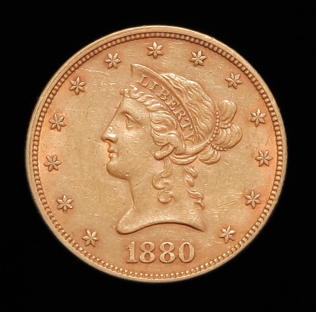 1880 $10 LIBERTY HEAD GOLD EAGLE COIN (1 of 3)