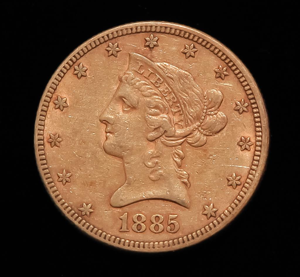 1885 $10 LIBERTY HEAD GOLD EAGLE COIN (1 of 3)