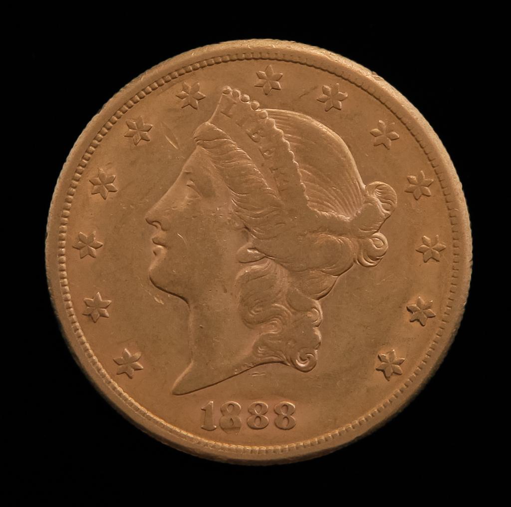 1888-S $20 LIBERTY HEAD GOLD DOUBLE EAGLE COIN (1 of 2)