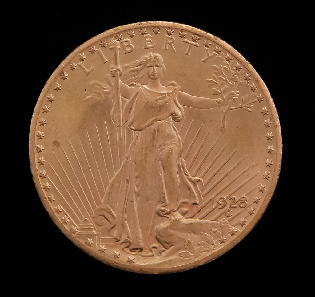 1928 $20 SAINT GAUDENS GOLD DOUBLE EAGLE COIN (1 of 2)