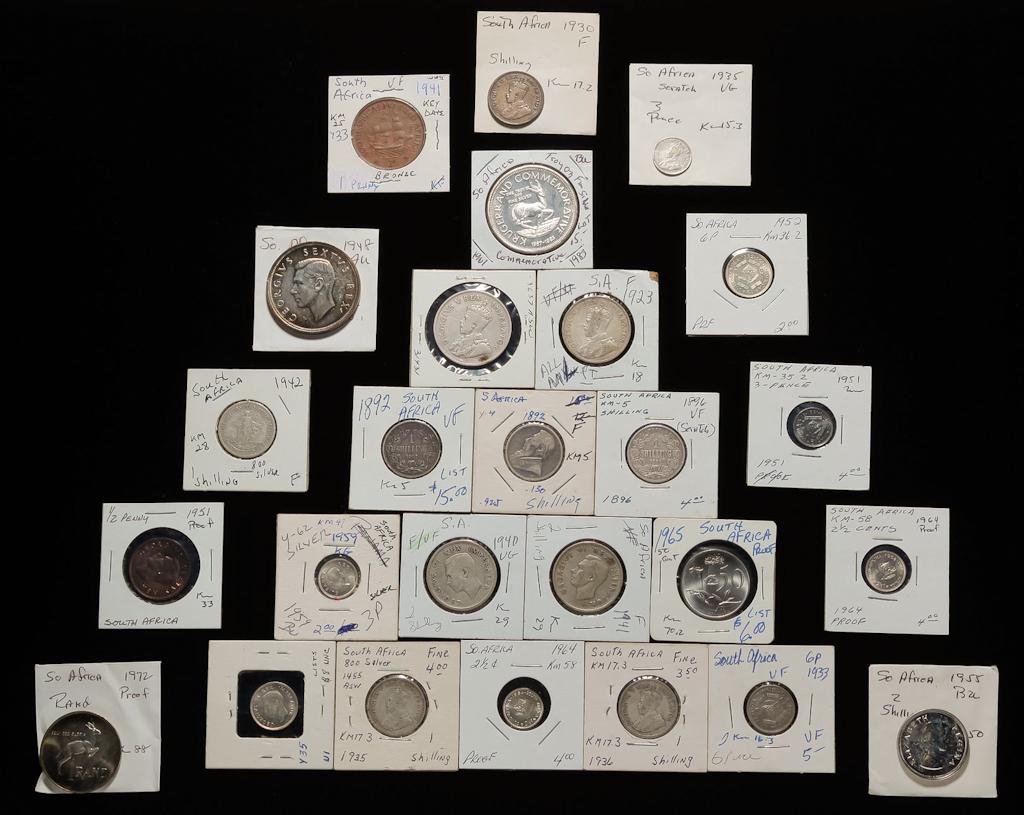 GROUP OF SOUTH AFRICAN SILVER COINS (1 of 3)