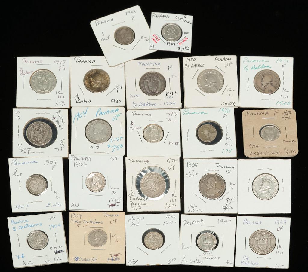 GROUP OF PANAMANIAN SILVER COINS (1 of 4)
