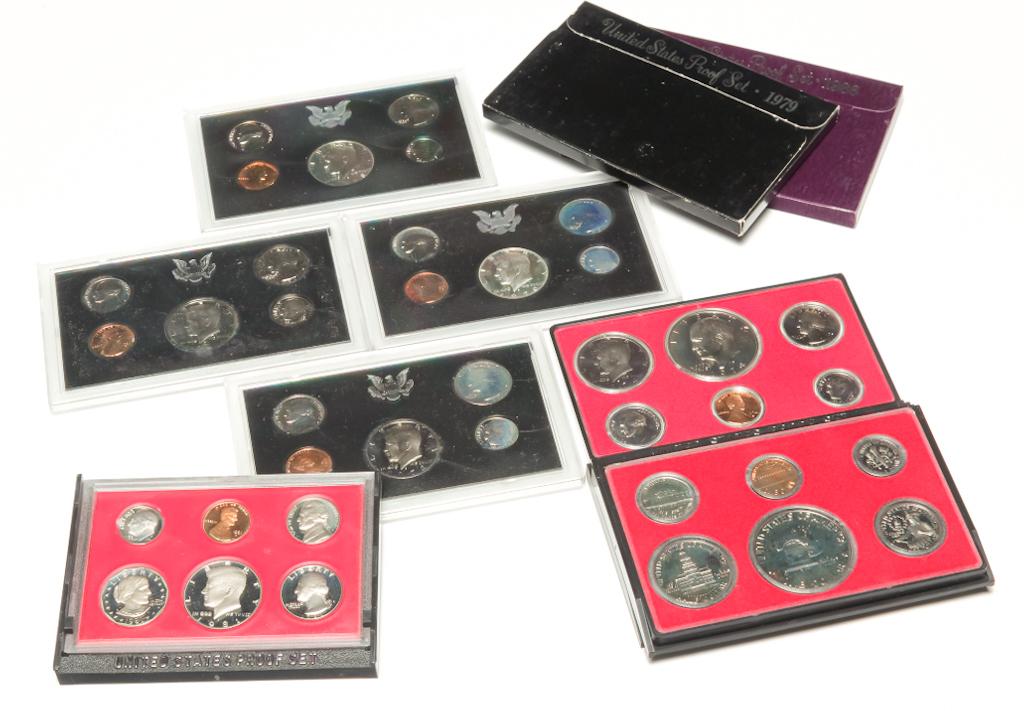 NINE U.S. MINT PROOF SETS (1 of 3)