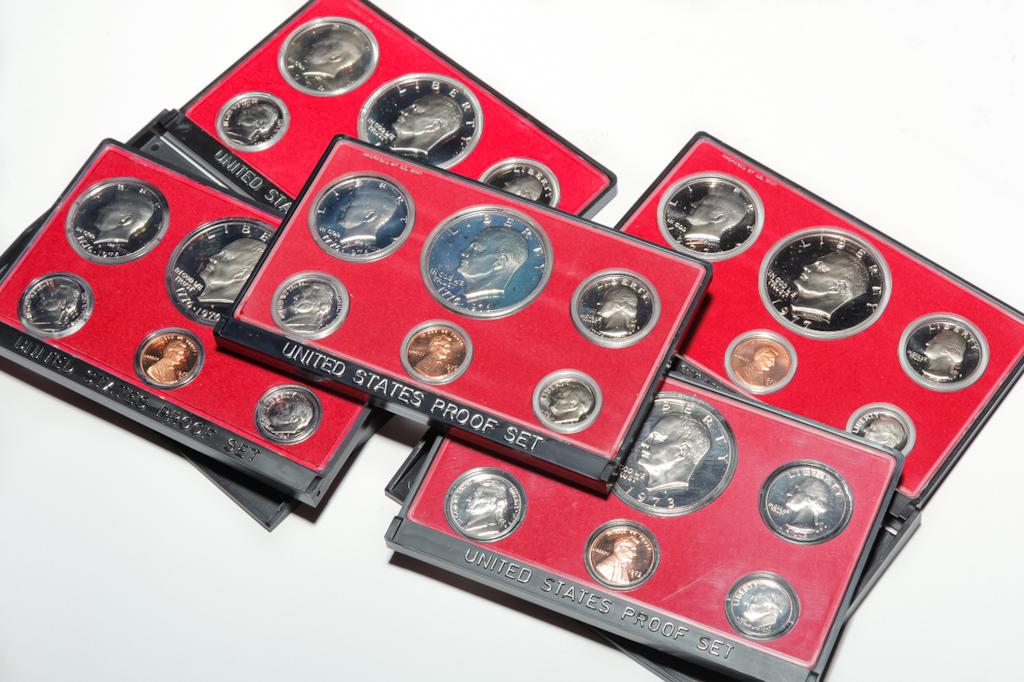 FIVE U.S. PROOF SETS INCLUDING 1973-1977 (1 of 4)