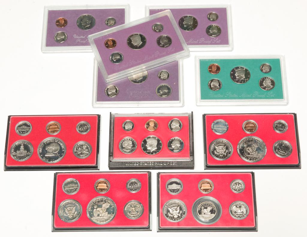 TEN U.S. MINT PROOF SETS (1 of 3)