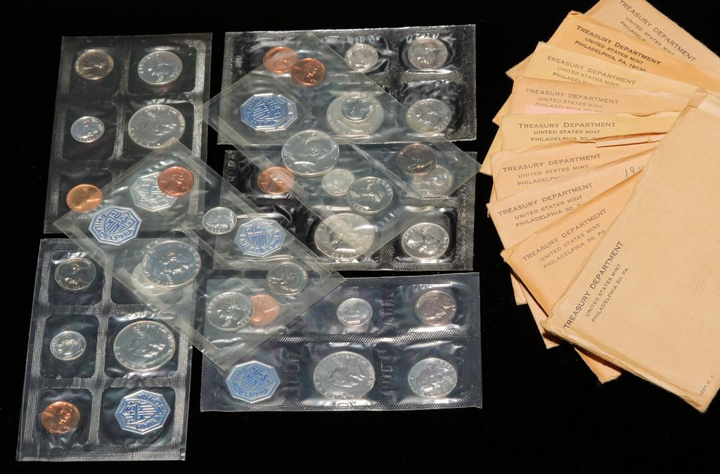 NINE PRE-1965 PHILIDELPHIA MINT PROOF SETS (1 of 3)