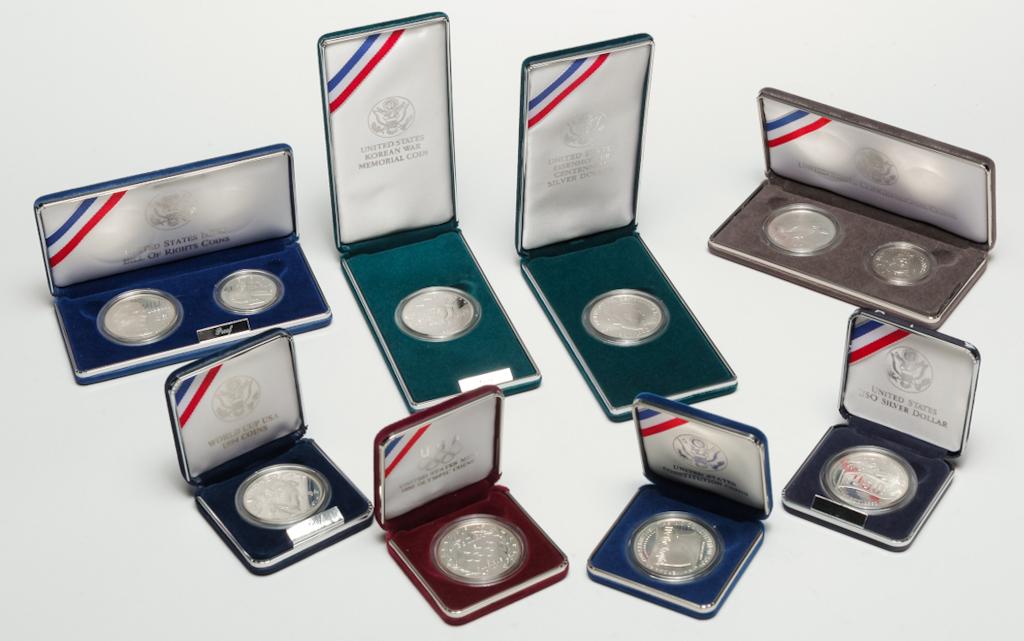 GROUP OF AMERICAN COMMEMORATIVE SILVER COINS (1 of 6)