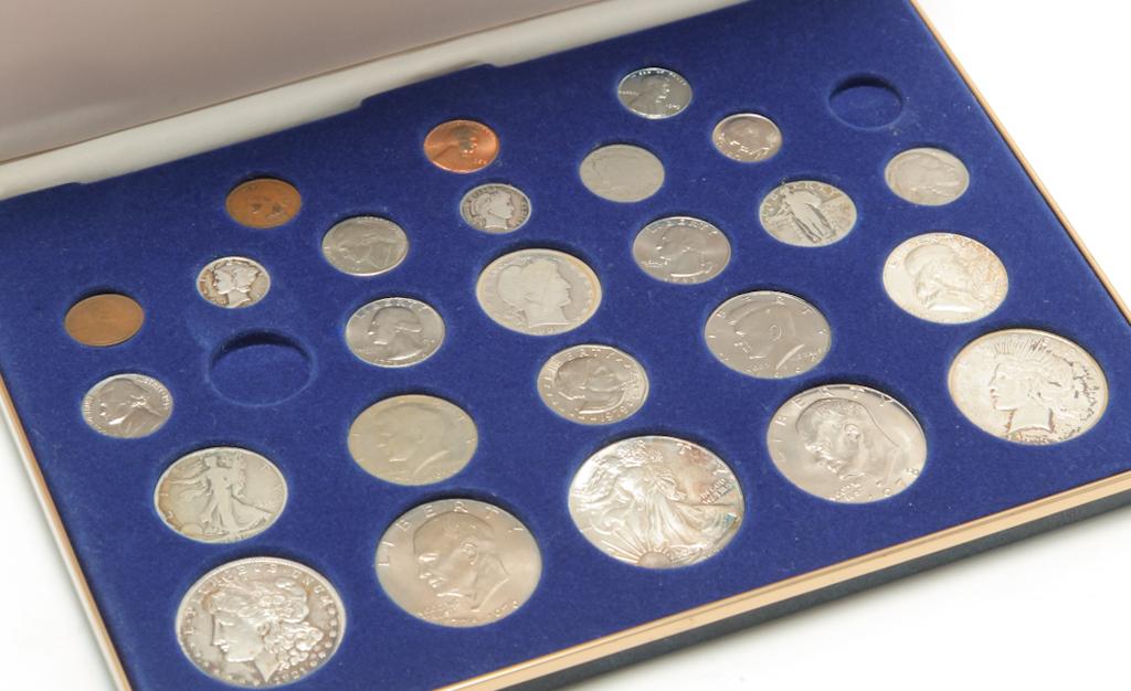 COINS OF THE 20TH CENTURY IN PRESENTATION CASE (1 of 3)