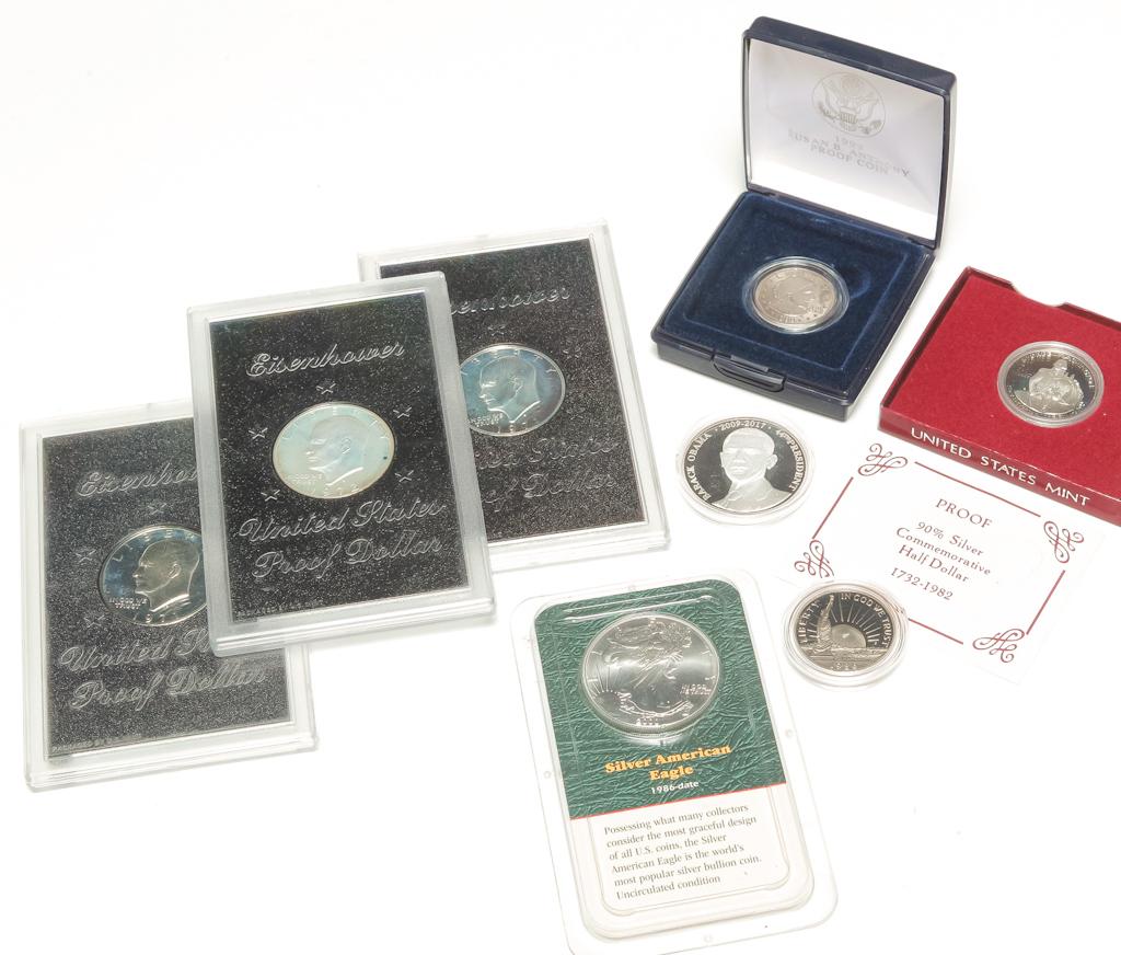GROUP OF SILVER COINS AND PROOFS (1 of 3)
