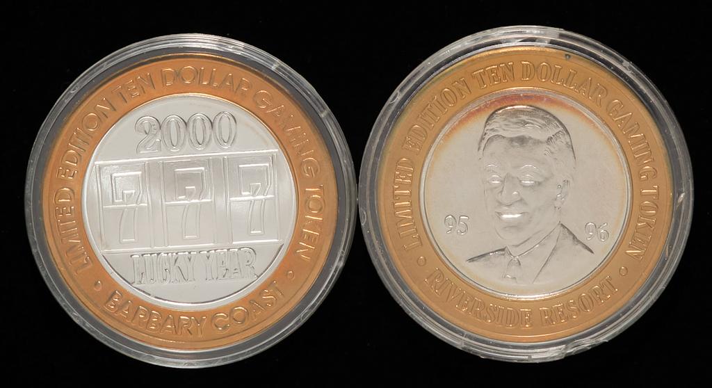TWO LIMITED EDITION TEN DOLLAR GAMING TOKENS (1 of 2)