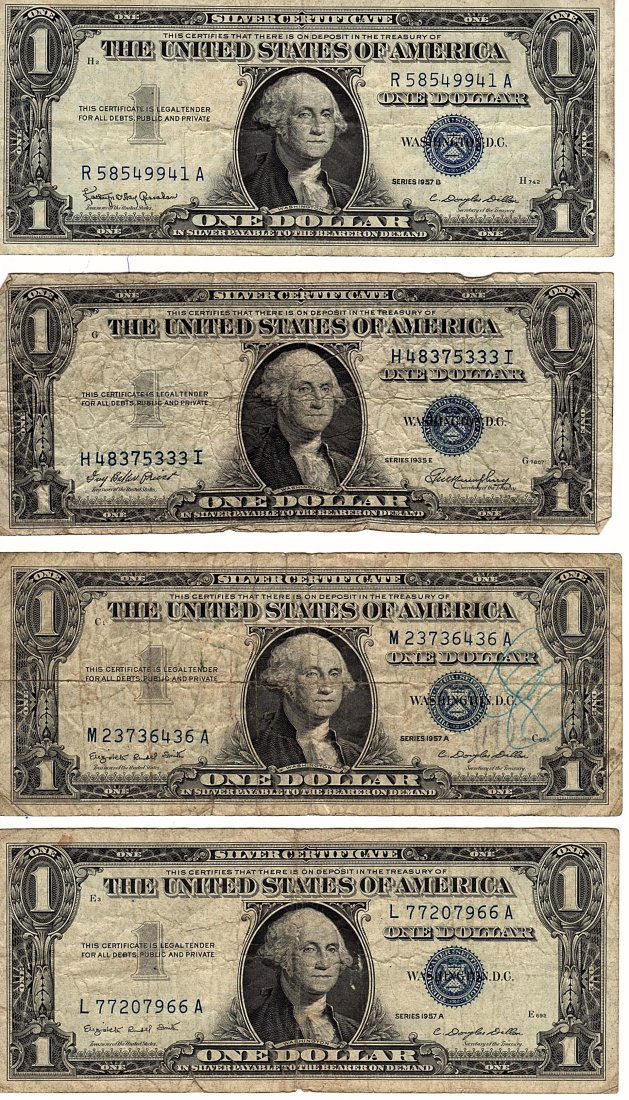 TWELVE BLUE SEAL ONE DOLLAR SILVER CERTIFICATES (1 of 1)