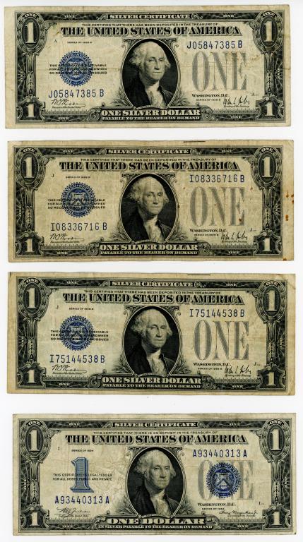 SIX FUNNY BACK $1 SILVER CERTIFICATE NOTES (1 of 4)
