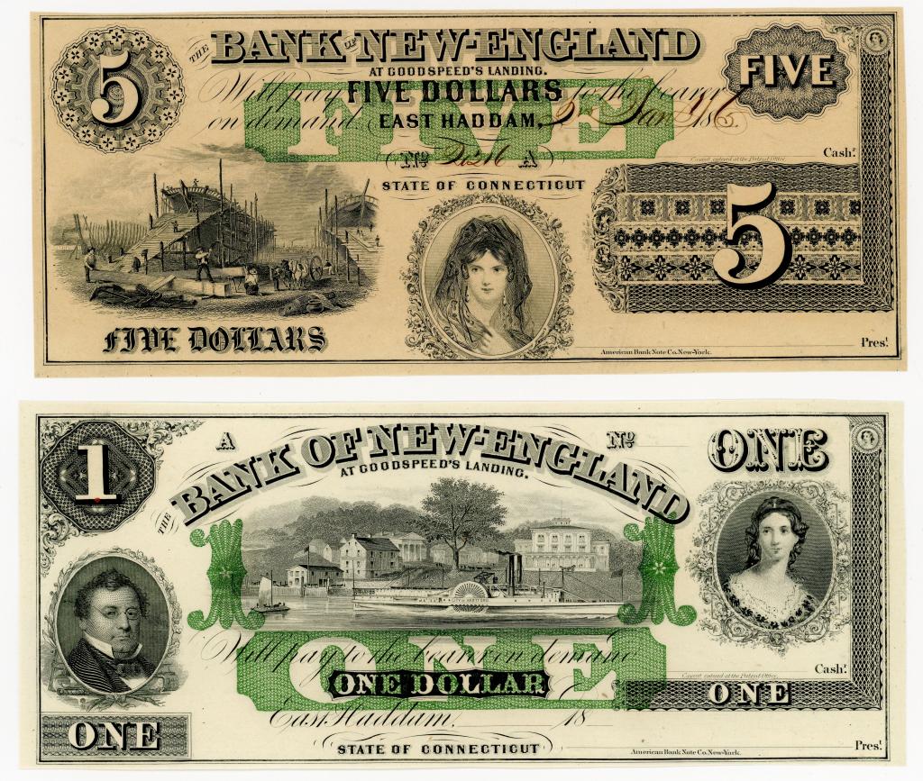 FOUR CONNECTICUT, EAST HADDAM $1 & $5 NOTES (1 of 4)