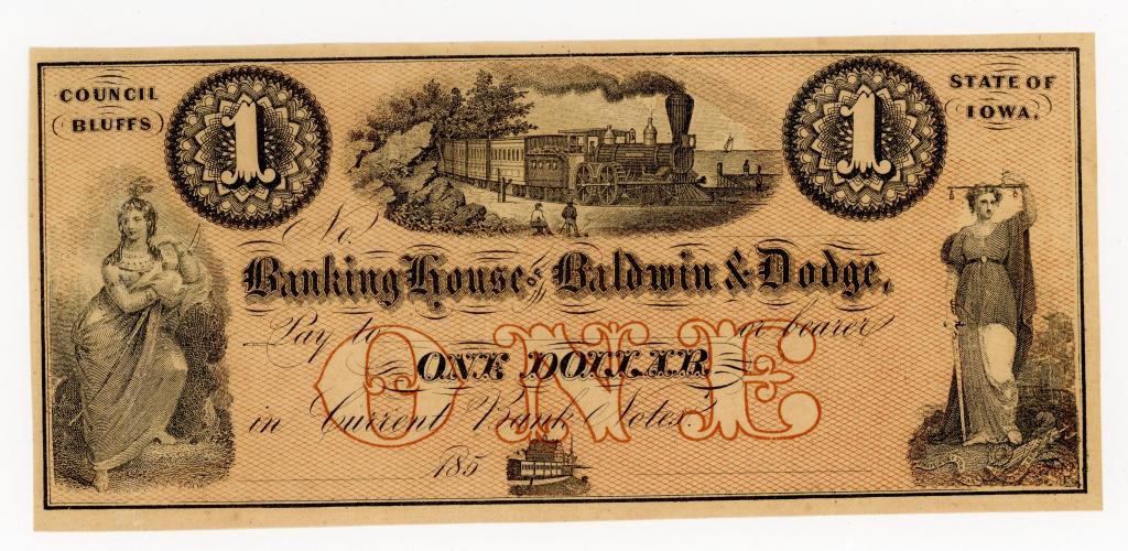 IOWA, COUNCIL BLUFFS $1 DOLLAR NOTE (1 of 2)