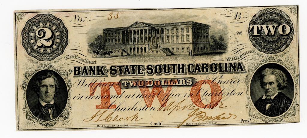 SOUTH CAROLINA, CHARLESTON $2 DOLLAR NOTE (1 of 2)