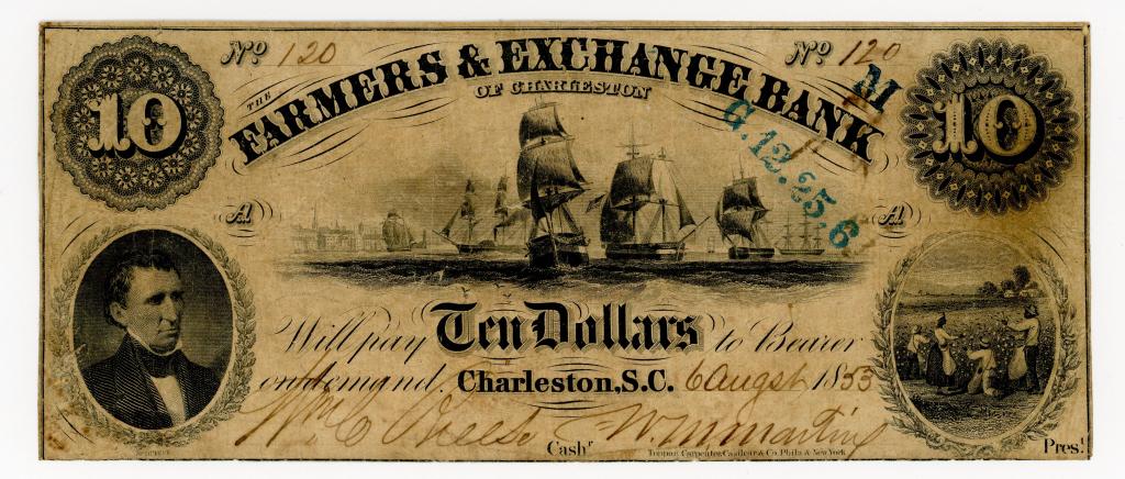 SOUTH CAROLINA, CHARLESTON $10 DOLLAR NOTE (1 of 2)