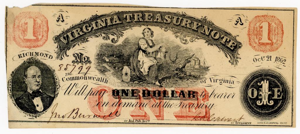 VIRGINIA, RICHMOND $1 DOLLAR TREASURY NOTE (1 of 2)