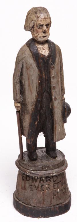 AMERICAN FOLK ART CARVING OF EDWARD HALE. (1 of 3)