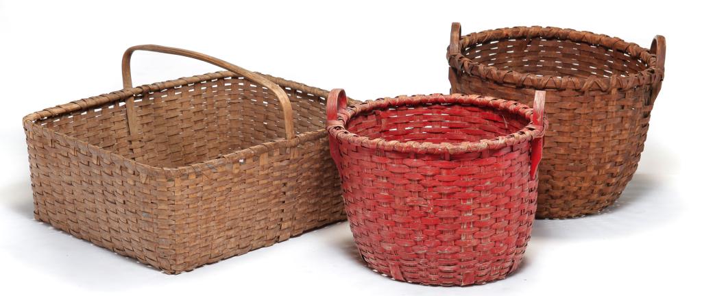 THREE AMERICAN BASKETS. (1 of 3)