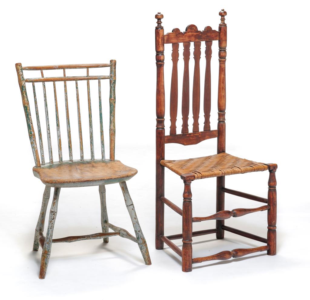 TWO EARLY AMERICAN CHAIRS. (1 of 4)
