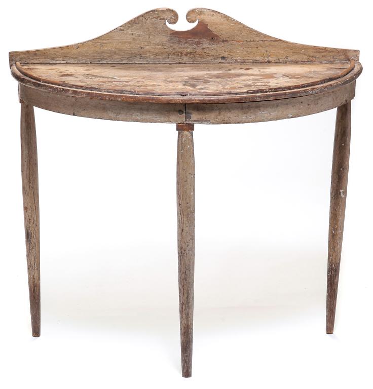 AMERICAN COUNTRY DEMILUNE TABLE. (1 of 3)