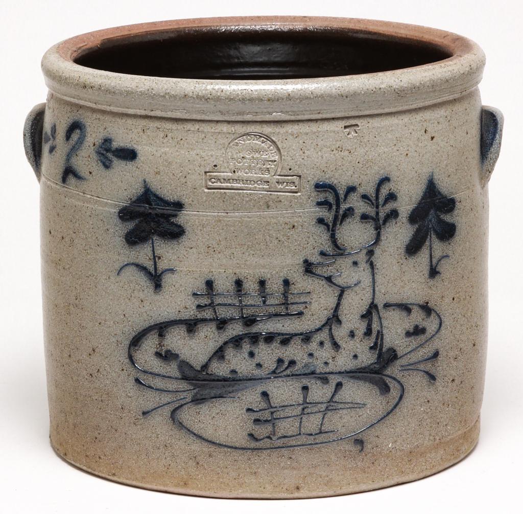 WISCONSIN CONTEMPORARY STONEWARE CROCK. (1 of 3)