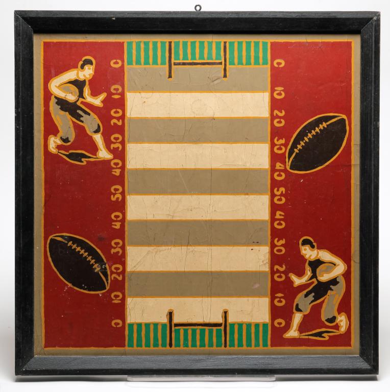 AMERICAN DECORATED FOOTBALL GAMEBOARD. (1 of 2)