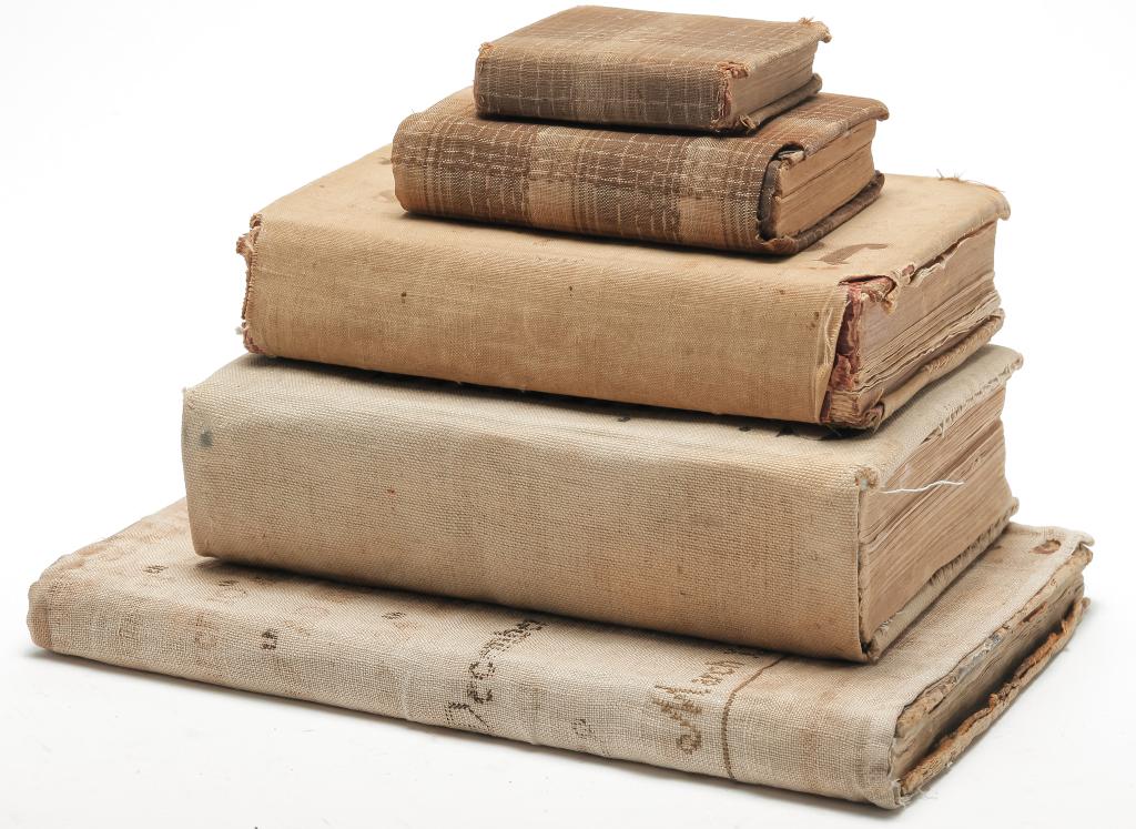 FIVE CLOTH COVERED BOOKS. (1 of 9)