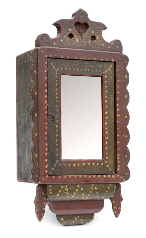 AMERICAN FOLK ART HANGING CABINET. (1 of 4)