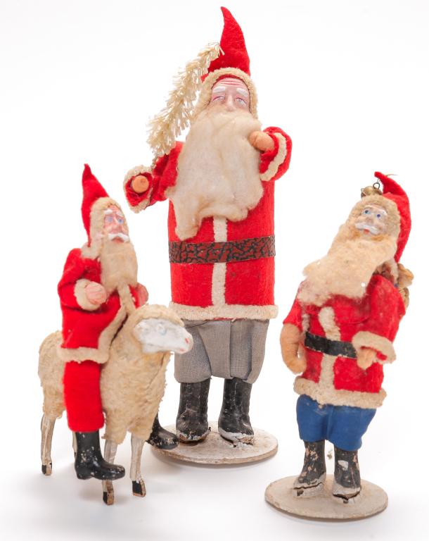 TOY SHEEP AND THREE SANTAS. (1 of 3)