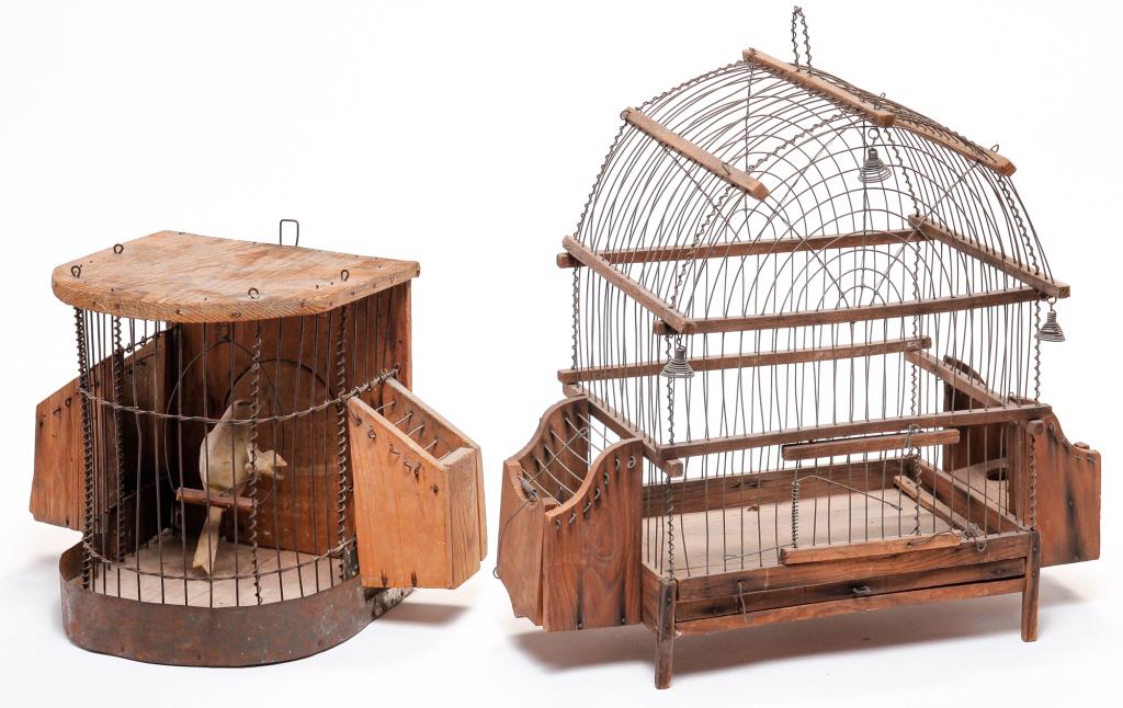 TWO BIRDCAGES. (1 of 5)