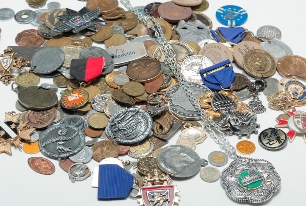 VINTAGE MEDALS, BADGES, AWARDS, TOKENS AND MORE. (1 of 2)