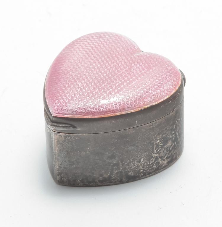 ANTIQUE ENGLISH STERLING & ENAMEL BOX. (1 of 2)