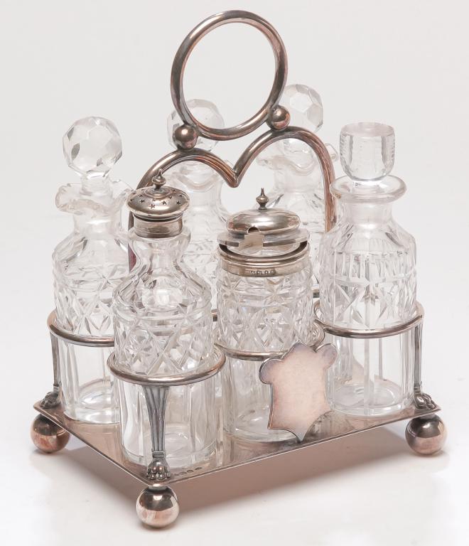 ENGLISH SILVER CASTOR SET. (1 of 3)