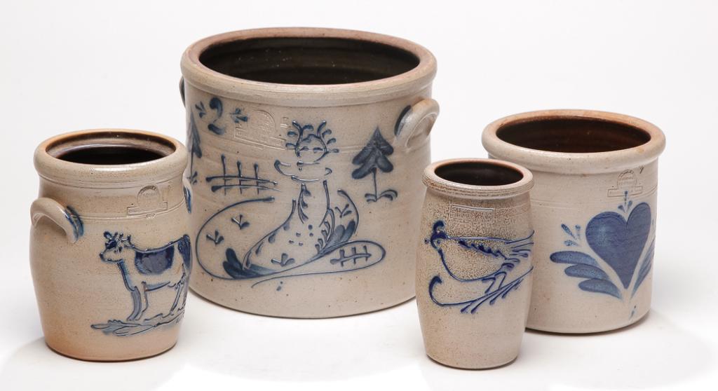FOUR CONTEMPORARY AMERICAN STONEWARE JARS. (1 of 5)