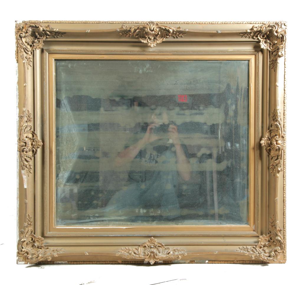 AMERICAN GOLD LEAF FRAME WITH MIRROR. (1 of 6)