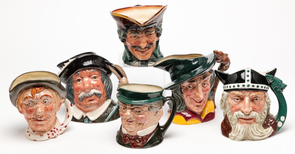 SIX ROYAL DOULTON TOBY JUGS. (1 of 5)