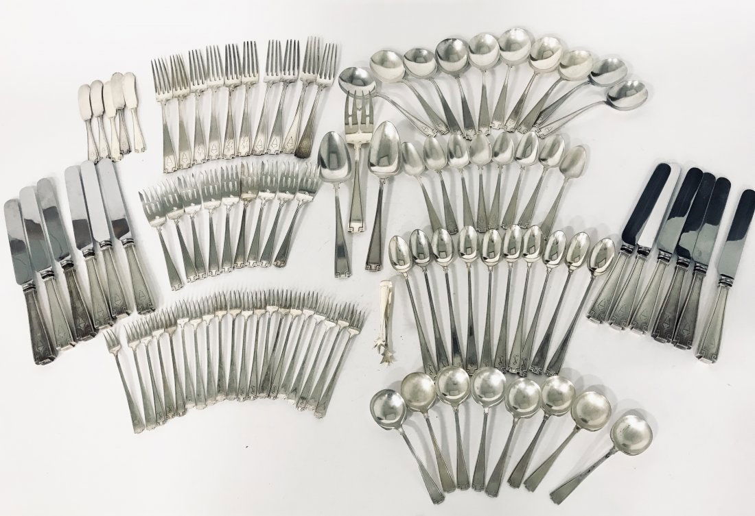 SET OF AMERICAN GORHAM ETRUSCAN STERLING FLATWARE. (1 of 6)