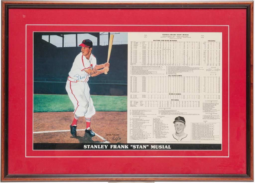 FRAMED LIMITED EDITION PRINT SIGNED BY STAN MUSIAL (1 of 3)