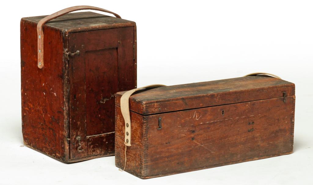 TWO AMERICAN SURVEYORS TRANSITS. (1 of 5)