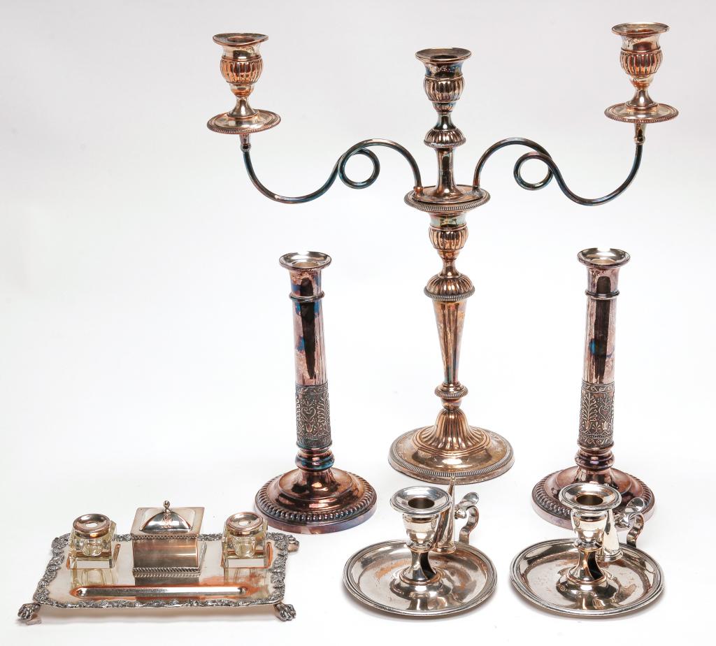 SIX PIECES OF ENGLISH SHEFFIELD PLATE. (1 of 2)