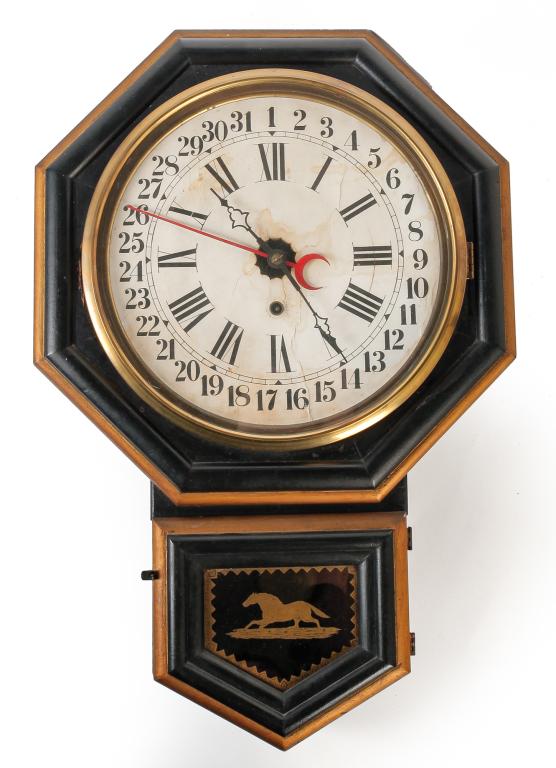 AMERICAN CALENDAR WALL CLOCK. (1 of 2)