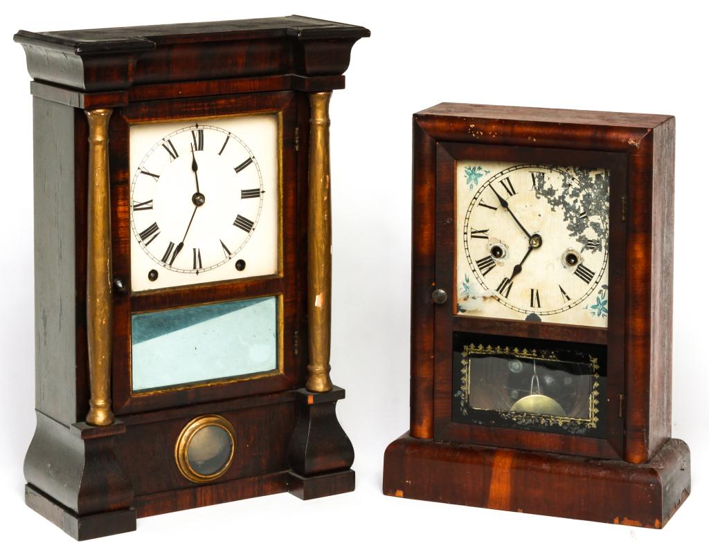 TWO AMERICAN MANTEL CLOCKS. (1 of 1)