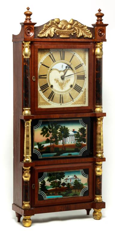 AMERICAN TRIPLE DECKER MANTEL CLOCK. (1 of 4)