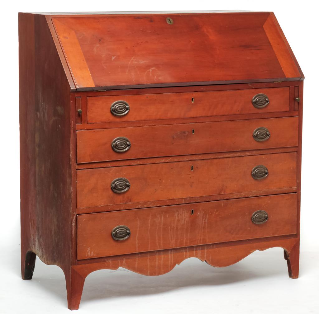 AMERICAN HEPPLEWHITE SLANT FRONT DESK. (1 of 7)